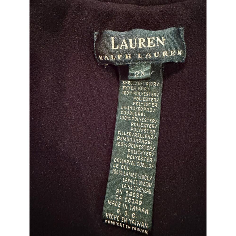 Lauren Ralph Lauren Gray Fleece Vest Womens 2X Full Zip Alpine Ski Cozy Luxury - Picture 7 of 10